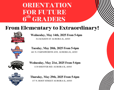 2025-2026 School Year Orientation for Future 6th Graders 