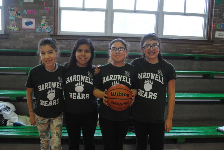 Bardwell girls basketball team gets ready to take the court. 