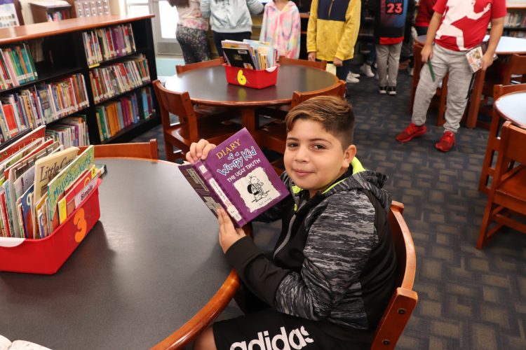 Diary of a Wimpy Kid is one of the most read series among Bardwell's 5th graders. (PIctured Ismael Alatorre) 
