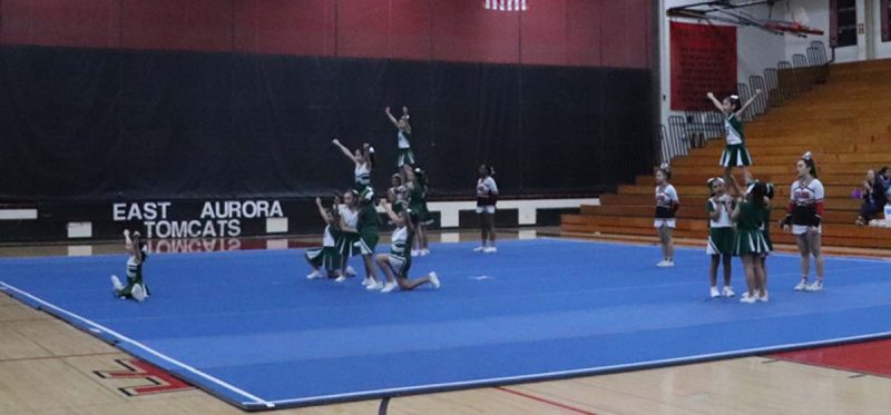 Bardwell's cheerleaders perform their routine.