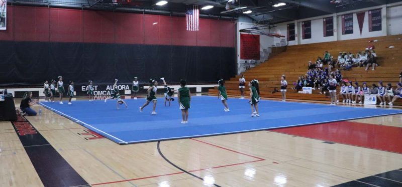 Bardwell's cheerleaders perform their routine.