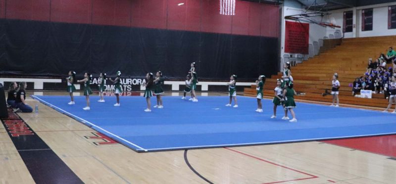 Bardwell's cheerleaders perform their routine.