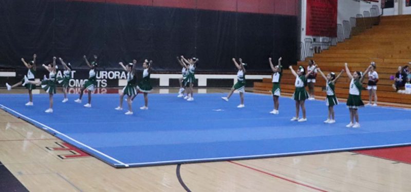 Bardwell's cheerleaders perform their routine.