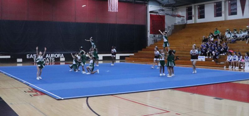 Bardwell's cheerleaders perform their routine.