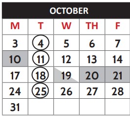 October 2022 Schedule